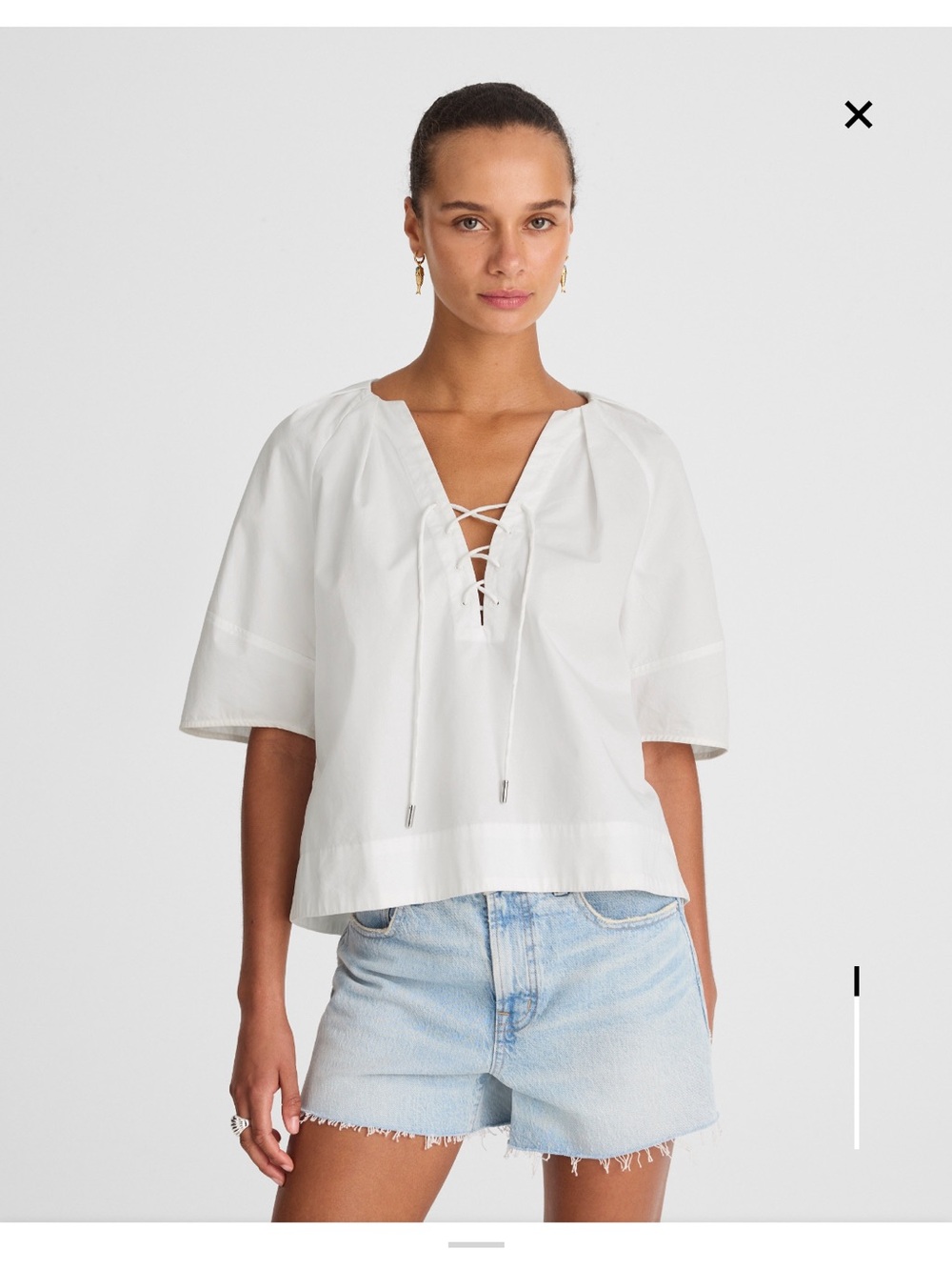 Madewell Poplin Lace-Up Top